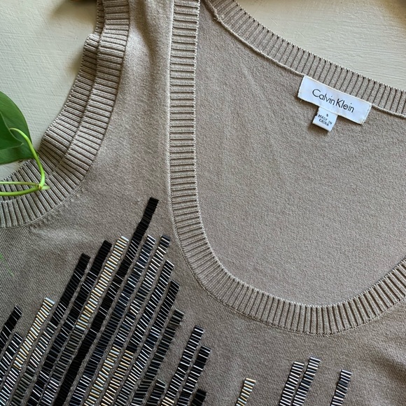 SALEπΏ Calvin Klein Beaded Sweater Vest - Picture 2 of 6